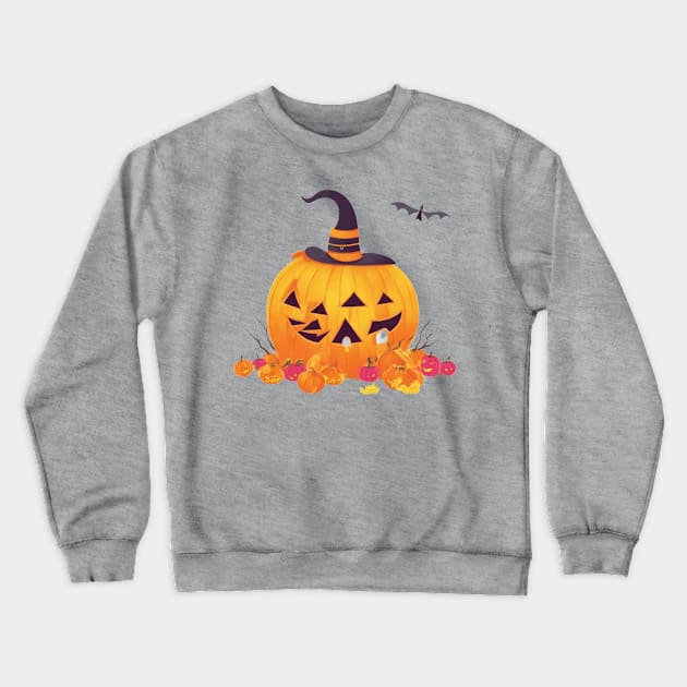 Funny Halloween pumpkin Crewneck Sweatshirt by halazidan